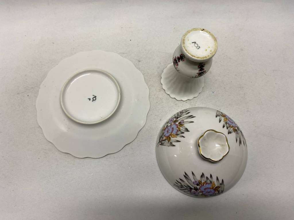 Масленка с крышкой и ваза ЛОЗ ЛЗФН