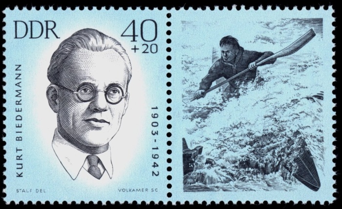 (1963-055) Марка + купон Германия (ГДР) "Курт Бидерманн"    Анти-фашисты II &Theta;
