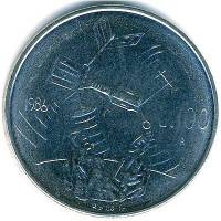 () Монета Сан-Марино 1986 год 100  ""   Никель  UNC