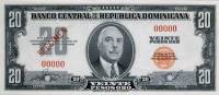(№1958P-83s) Банкнота Доминиканская Республика 1958 год "20 Pesos Oro"