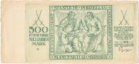 (№1923) Банкнота Германия 1923 год "500,000,000,000 Mark"