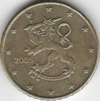 (2005) Монета Финляндия 2005 год 50 евроцентов  1-й тип образца 1999-2006 с буквой М  VF