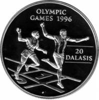 (№1994km47) Монета Гамбия 1994 год 20 Dalasis (Олимпийские Игры 1996)