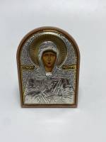Икона Матрона Московская святая блаженная с окладом на пластиковой основе серебрение