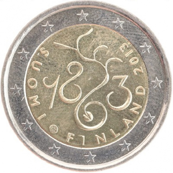 (013) Монета Финляндия 2013 год 2 евро &quot;Сейм 1863 года&quot;  Биметалл  XF