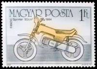 (1985-068) Марка Венгрия "Fantic Sprinter, 1984"    100-летие мотоцикла II Θ
