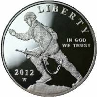(2012w) Монета США 2012 год 1 доллар   Солдат-пехотинец Серебро Ag 900  UNC