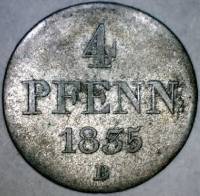 (№1835km168 (hannover)) Монета Германия (Германская Империя) 1835 год 4 Pfennig