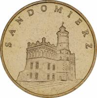 121 Монета Польша 2006 год 2 злотых Сандомир  Латунь  UNC