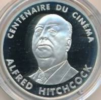 (1995) Монета Франция 1995 год 100 франков "Альфред Хичкок"  Серебро Ag 900 Серебро Ag 900  PROOF