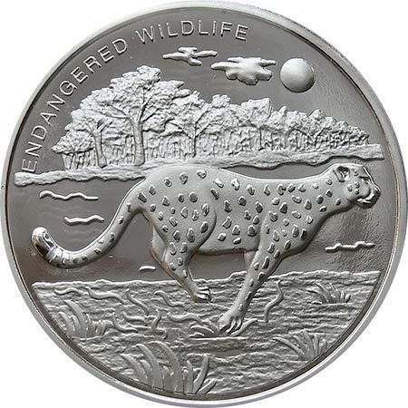 (2007) Монета Дем Республика Конго 2007 год 10 франков &quot;Гепард&quot;  Серебро Ag 925  PROOF