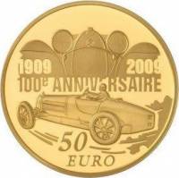 (№2009km1609) Монета Франция 2009 год 50 Euro (Этторе Бугатти)