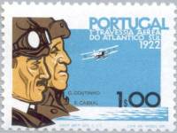 (№1972-1185) Марка из набора Португалия 1972 год "Г Коутиньо ampamp с Кабрал летчики 1-го полета пер