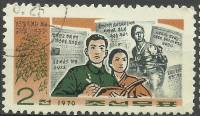 (1970-021) Марка Северная Корея "Молодежь"   Идеологическая работа III O