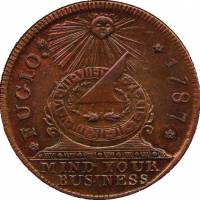 (1787) Монета США 1787 год 1 цент    VF
