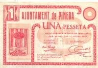 (№1937P-NL10) Банкнота Испания 1937 год "1 Peseta"