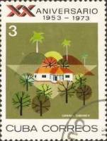 (1973-049) Марка Куба "Ферма Сибоней"    20 лет штурма казарм III Θ