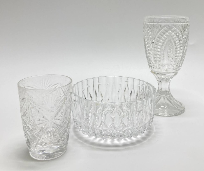 Икорница + бокал + стопка, хрусталь