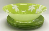 Салатник + 6 тарелок стекло 