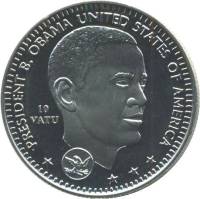 2009 Монета Вануату 10 вату Барак Обама  Никель Медь-Никель  PROOF