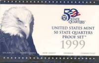 1999s, 5 монет по 25 центов Набор монет США 1999 год Штаты  Годовой набор  PROOF Буклет незн поврежд