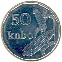 (№2006km13.3) Монета Нигерия 2006 год 50 Kobo (Уменьшенный Размер)