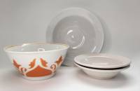 Тарелки 3 шт десертные суповая и салатник (4 предмета)