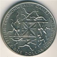 (1974) Монета Новая Зеландия 1974 год 1 доллар "Х Британские игры Содружества"  Медь-Никель  UNC