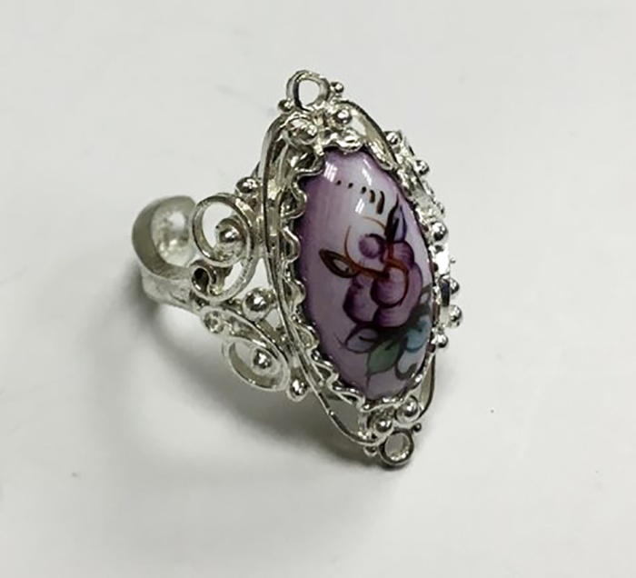 Перстень "Финифть", серебрение (сост. на фото)