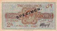 (№1920P-15s) Банкнота Кипр 1920 год "2 Shillings"