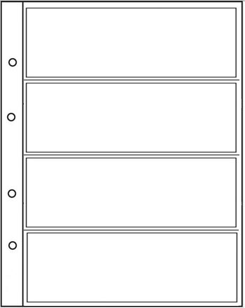 Листы для бон КЛБ-4 на 4 боны, 10шт. Россия, #2025004