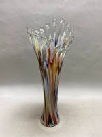 Ваза цветное стекло гутная техника 38 см