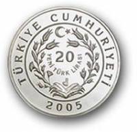 () Монета Турция 2005 год 20  ""   Биметалл (Серебро - Ниобиум)  AU