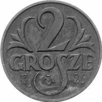 (№1927) Монета Польша 1927 год 2 Grosze