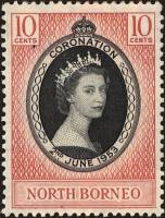 (№1953-293) Марка Северное Борнео 1953 год "Коронация", Гашеная