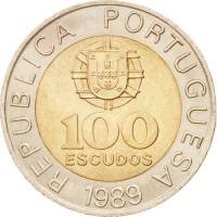 () Монета Португалия 1989 год 100 эскудо ""  Биметалл  UNC