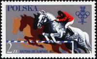 (1980-011) Марка Польша "Конный спорт"    Летние олимпийские игры 1980, Москва III Θ