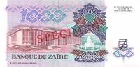 () Банкнота Заир 24.11.1989 год 1 000  ""   UNC