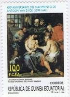 (№1999-1875) Марка Экваториальная Гвинея 1999 год "Христос в терновом венце Антониса Ван Дейка", Гаш
