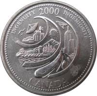 () Монета Канада 2000 год 25 центов ""  Акмонитал (Fe/Cr/Si)  AU