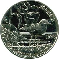 (1998) Монета Остров Святой Елены 1998 год 50 пенсов "Малый зуёк"  Медь-Никель  UNC