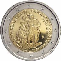 (21) Монета Ватикан 2019 год 2 евро "Сикстинская капелла. 25 лет реставрации"  Биметалл  PROOF