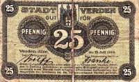(№1919) Банкнота Германия 1919 год "25 Pfennig"