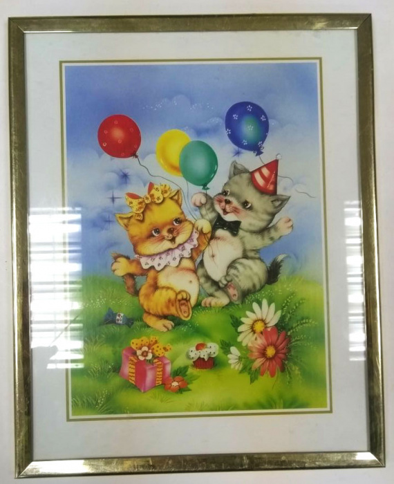 Детская картина в рамке со стеклом &quot;Два котенка&quot;