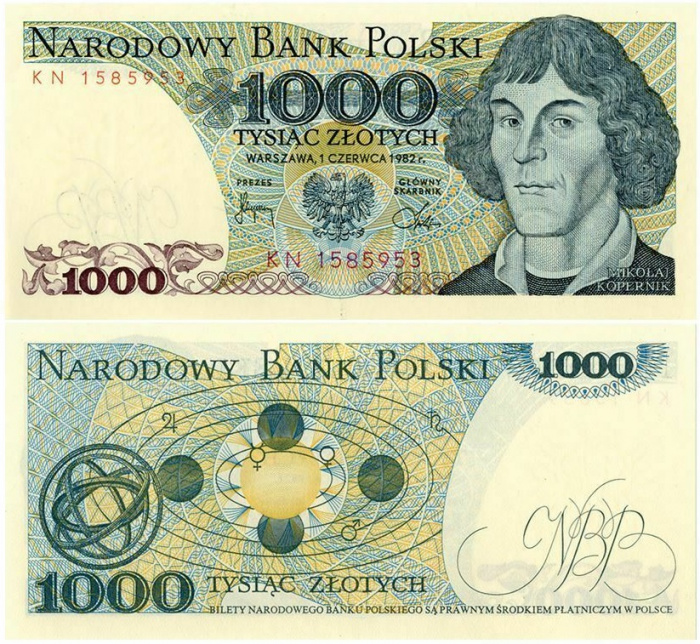 (1982) Банкнота Польша 1982 год 1 000 злотых &quot;Николай Коперник&quot;   XF