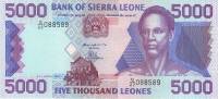 (№P-21c) Банкнота Сьерра-Леоне 1997 год 5,000 Leones "Сьерра-Леонский леоне"