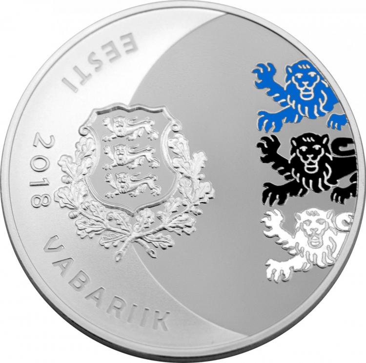 (2018) Монета Эстония 2018 год 15 евро &quot;Яан Тыниссон&quot; Цветная  PROOF в коробке