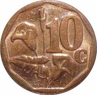 (№2012) Монета Южная Африка 2012 год 10 Cents (iSewula Африка - легенда Ндебеле)