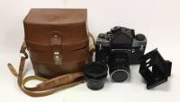 Фотоаппарат Киев-6 С, Вега-12 Б 2,8/90, 1971-1980 гг, СССР, в кожаном футляре (сост. на фото)