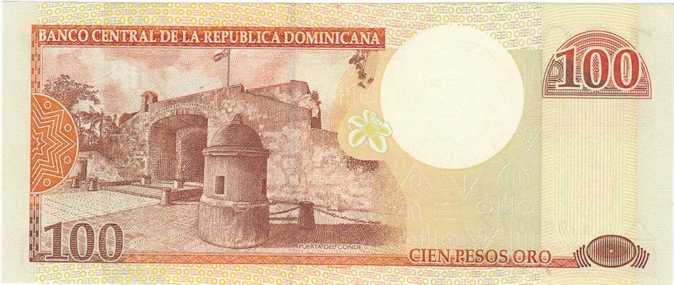 () Банкнота Доминикана 2000 год 100  &quot;&quot;   UNC